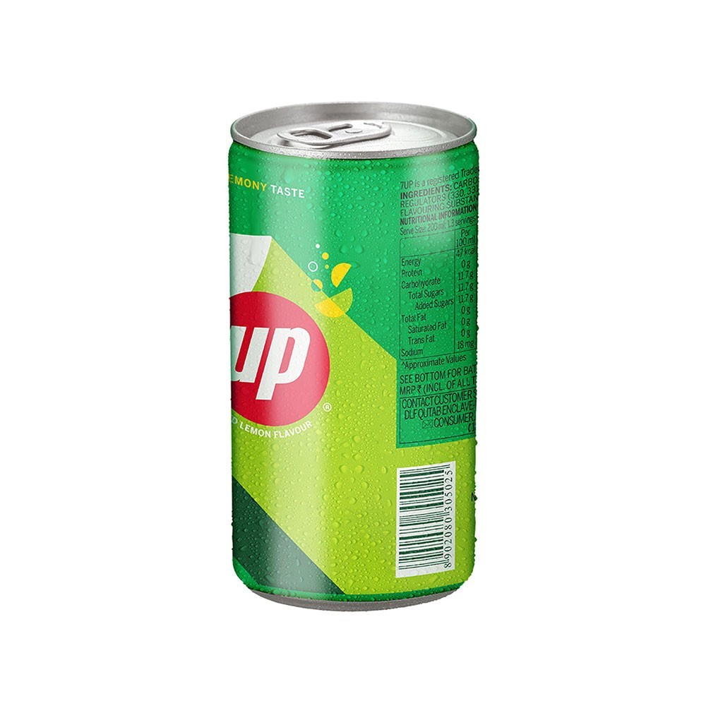 Soft Drink 7 Up Lemon Can, 250 ml
